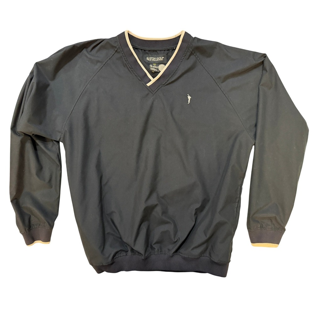Austin Golf Tour Collection‎ Mens Windbreaker V-Neck Pullover Black Austin Texas